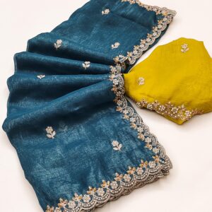 Saree (Teal Blue)