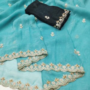 Saree (Aqua Blue)