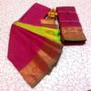 Magenta Purple with green-purple Silk Saree