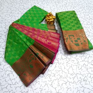 Lively green Silk Saree