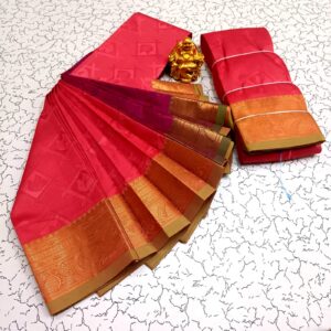 Bright Red Silk Saree
