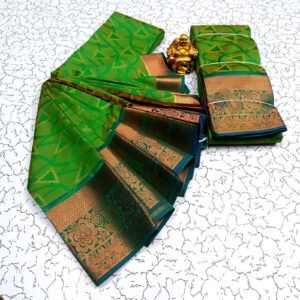 Lime Green Silk Saree