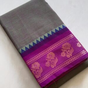 Chettinadu cotton saree grey colour