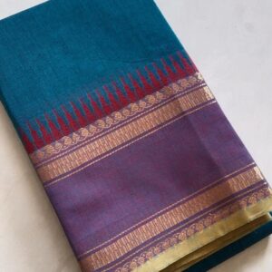 Chettinadu cotton saree blue colour