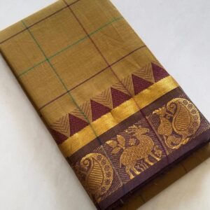 Chettinadu cotton saree light brown colour